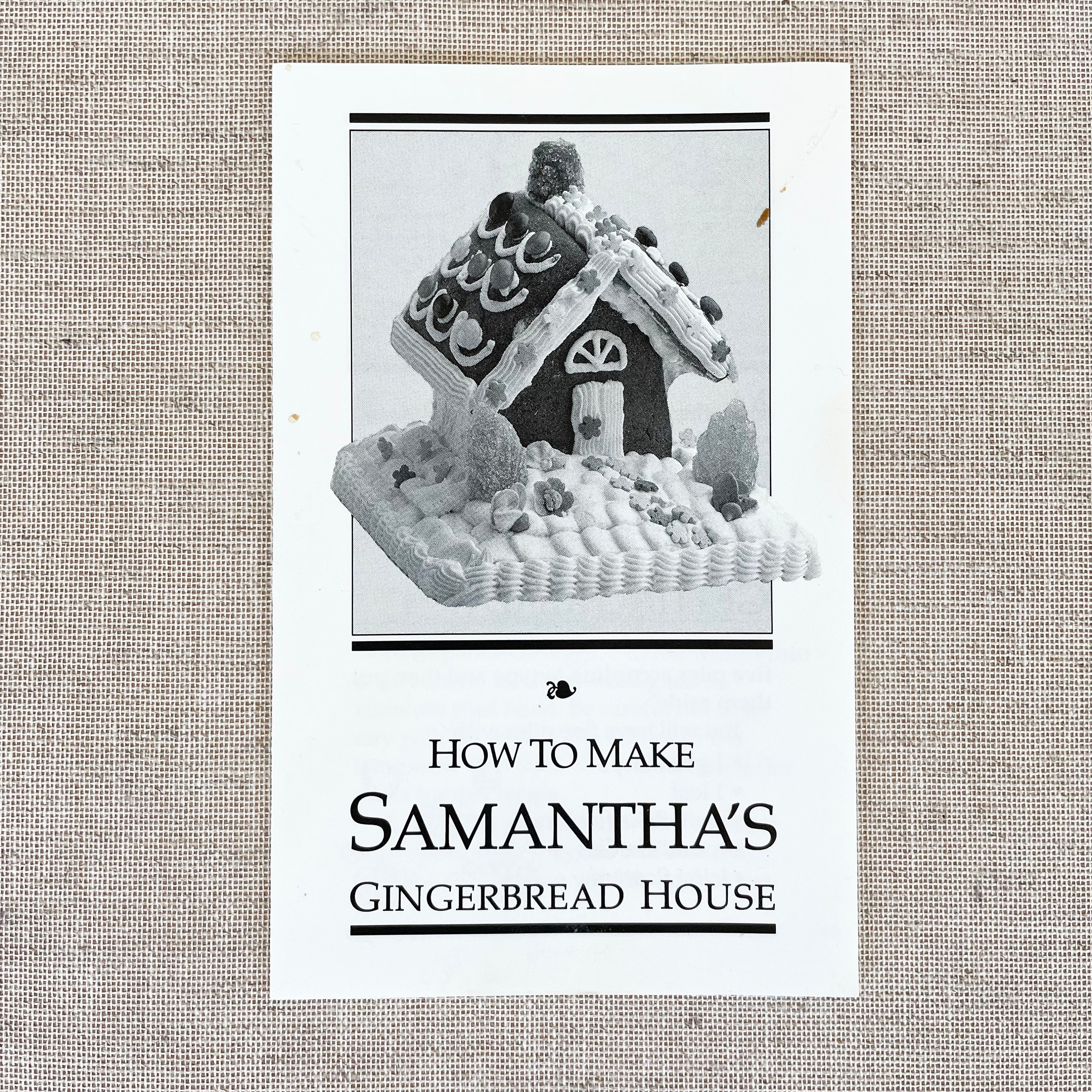 Samantha's Gingerbread House Instruction Booklet Vintage American