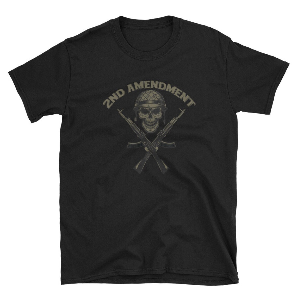 2nd Amendment T Shirt American Military Skull and Crossed - Etsy