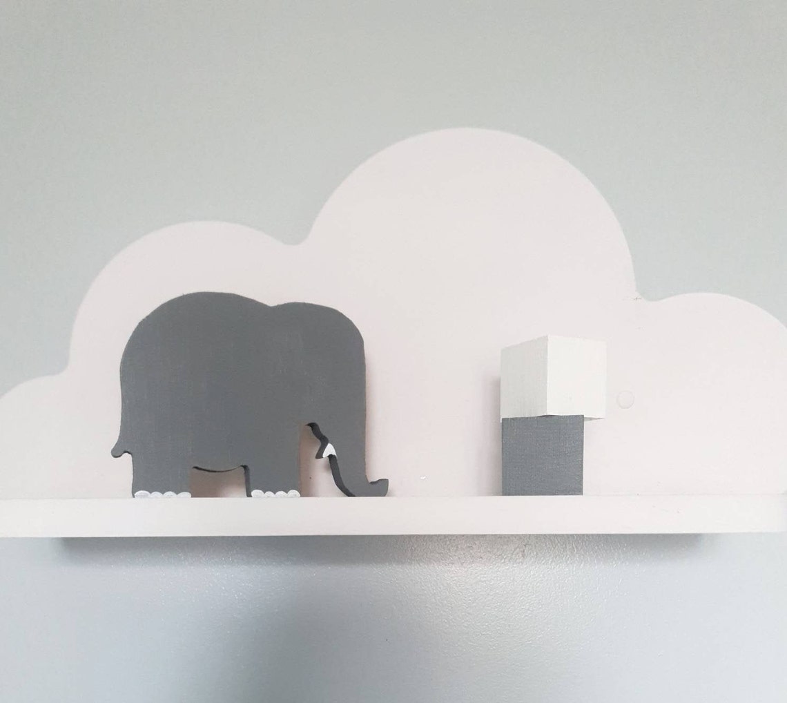 Freestanding wooden elephant shelf accessory Elephant Etsy