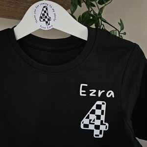 Birthday tshirts, personalised birthday tshirt, checkered number, boys tshirt, personalised tshirt, kids clothing image 9