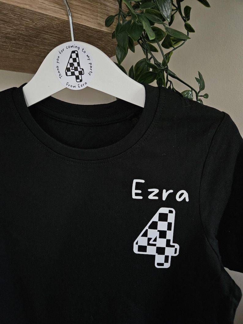 Birthday tshirts, personalised birthday tshirt, checkered number, boys tshirt, personalised tshirt, kids clothing image 9