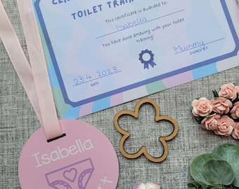 Potty training, toilet training, reward chart, kids medal, toddler reward, toilet training keepsake, photo prop
