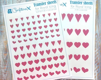 Instant download  Royal Icing Hearts Transfer Sheet , Printable  Icing Transfers, Royal Icing Designs PDF, Cookie Decorating Templates