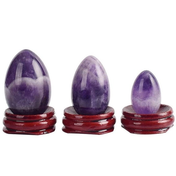 Yoni Eggs Undrilled Single Or Set 3 Amethyst Kegel Exercise Etsy