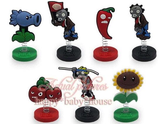 Plants Vs Zombies Birthday Cake Toppers 7 Pc Set Figurines Etsy