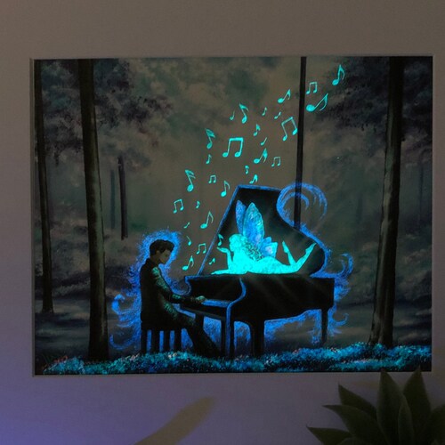 The Muse Glow in the Dark Painting Glowing Art Piano - Etsy Canada