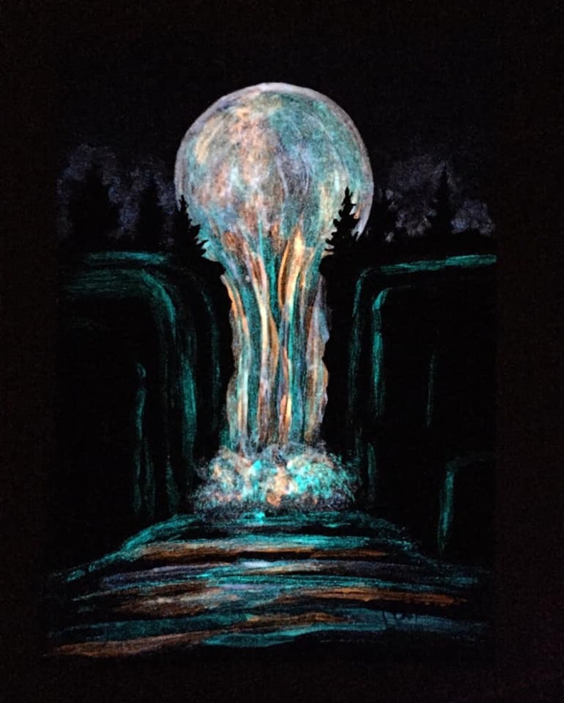 After Midnight Glow In The Dark Painting Glowing Art Etsy