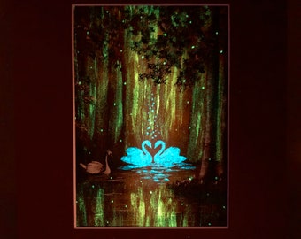 Echoes - Glow In The Dark Painting - Glowing Art - Endless Love - Spirit - Remembering a Loved One - Sympathy - Romantic