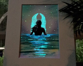 First Impression - Glow In The Dark Painting - Glowing Art - Angel - Fairy - Hidden Figure - Guardian Angel