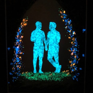 In Our World- Glow In The Dark Painting - Gay Couple - Gay Pride - Gay Men - Mr and Mr - For Partner - Two Husbands - LGBT