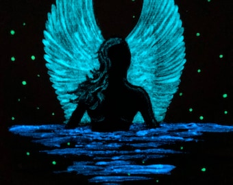 First Impression - Glow In The Dark Painting - Glowing Art - Angel - Fairy - Hidden Figure - Guardian Angel