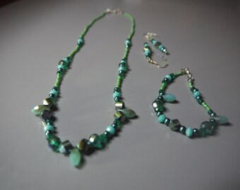 Necklace, Earrings, Bracelet (Mermaid Set)