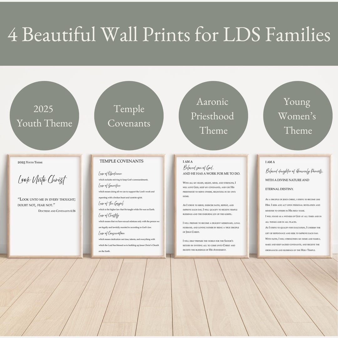 LDS Temple Covenants Wall Art, Aaronic Priesthood Theme, 2025 Theme ...