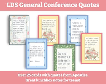 LDS General Conference Quote Cards: Teen Lunchbox Notes (Digital Download)