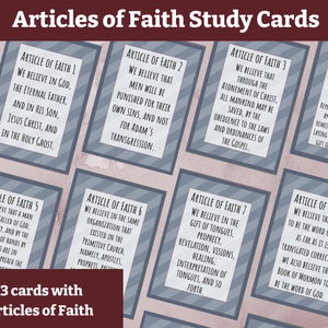 LDS Doctrinal Mastery cards, Articles of Faith, LDS Seminary, Come Follow Me, Church of Jesus Christ, flashcards, Doctrine & Covenants
