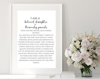 LDS Young Women thema, lds yw thema afdrukbaar, lds jeugdthema, lds afdrukbaar, lds kunst aan de muur, lds kunst afdrukbaar, lds jonge vrouwen geschenken