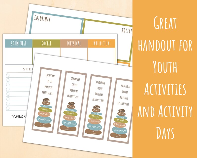 2023 LDS Youth Goals Printable, I Can Do All Things, Young Men's