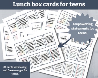 Affirmation Cards, teen gift, tween, young adult, lunch box notes, boho style, back to school, affirmation cards, law of attraction
