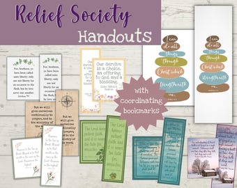 LDS Relief Society Handouts: New Testament Scripture Bookmarks