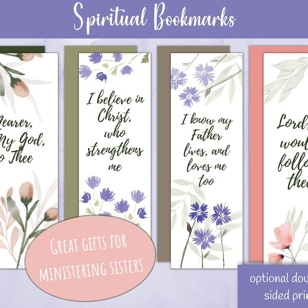 LDS Inspirational Bookmarks, ministering sister, Relief Society handout, ministering sister ideas, LDS gift, girls camp, handout gift idea