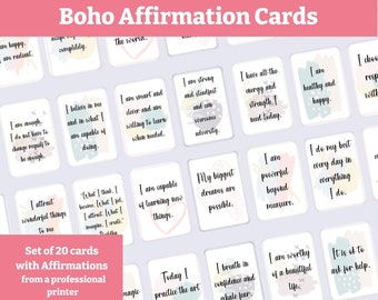 Boho bevestigingskaarten, tienercadeau, tween, jonge volwassene, lunchboxnotities, boho-stijl, terug naar school, bevestigingskaarten, wet van aantrekking