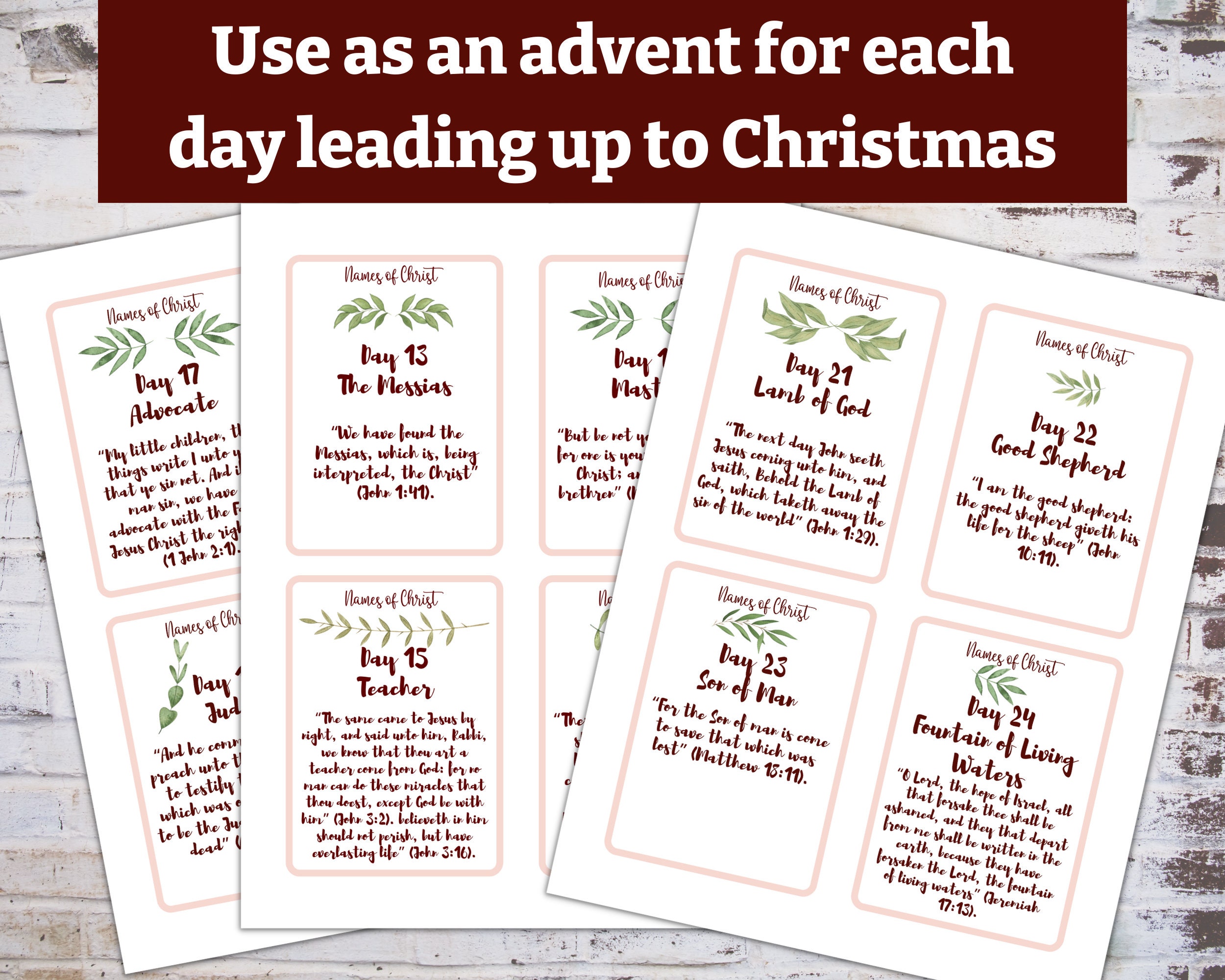 Advent Nativity, LDS Advent Calendar, 25 Names of Christ Advent, LDS