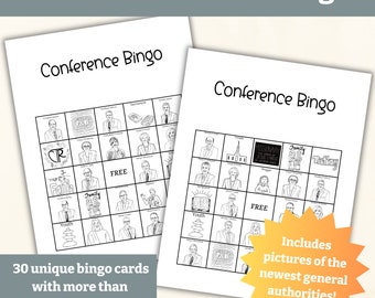LDS General Conference Bingo Game: Coloring Pages (Digital Download)
