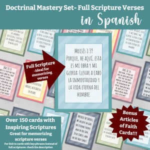 Spanish LDS Doctrinal Mastery Scriptures for Memorizing Verses, Church of Jesus Christ of Latter Day Saints, Child of God, Primary, Seminary