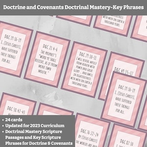Updated 2025 LDS Doctrinal Mastery Cards, Doctrine & Covenants, LDS Seminary, Follow Me, Church of Jesus Christ, flashcards, Child of God