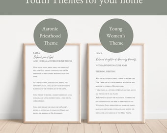 LDS-jeugdthema&#39;s, Aäronisch priesterschapsthema, thema 2025, lds-citaat, lds-muurafdruk, dienstcadeau, tempelverbonden, YW-thema, YM-thema