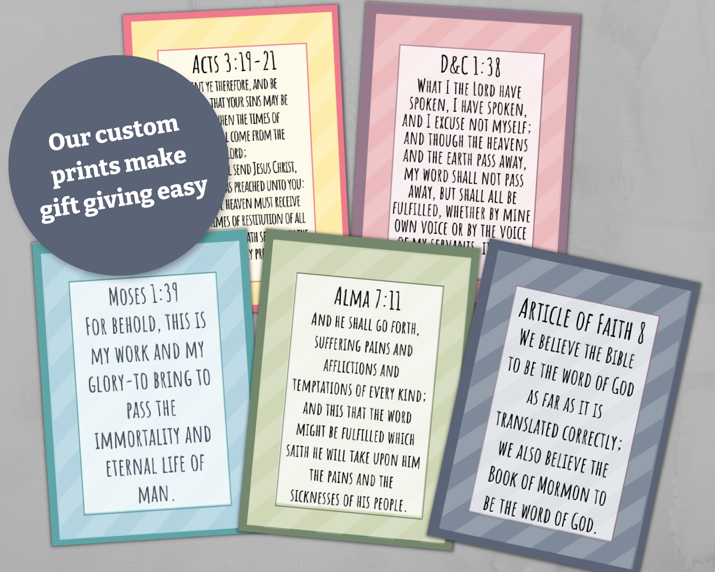 4x6 LDS Doctrinal Mastery Scripture Passages and Key Scripture Phrases ...