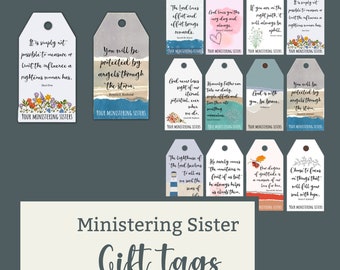 LDS Ministering Gift Tags, Ministering Sister, Relief Society, young women, General Conference, treat bag, religious tags, religious tags