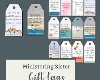 LDS Ministering Gift Tags, Ministering Sister, Relief Society, young women, General Conference, treat bag, religious tags, religious tags
