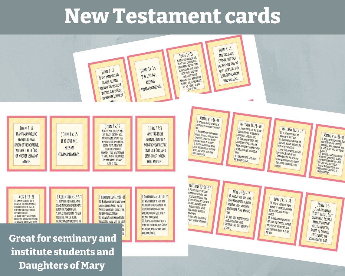 Updated 2023 LDS Doctrinal Mastery Cards New Testament LDS - Etsy