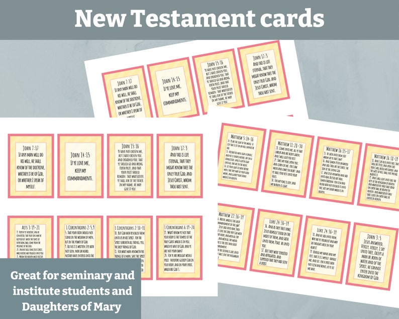 Updated 2023 LDS Doctrinal Mastery Cards New Testament LDS - Etsy