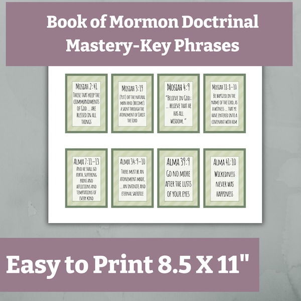 Updated 2024 LDS Doctrinal Mastery Cards Book of Mormon, LDS Seminary, Church of Jesus Christ flashcards, Child of God, Church of Jesus