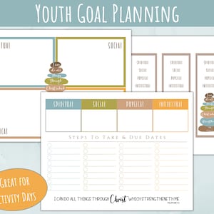 2023 LDS Youth Goals Printable, I Can Do All Things, Young Men's Activity, Women's Activity, Activity Day's Goal, Primary Goal Sheet, Poster
