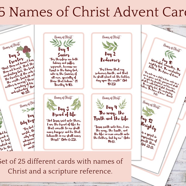 Advent Nativity, LDS advent calendar, 25 Names of Christ advent, LDS Christmas Printable, names of Jesus, christ centered christmas