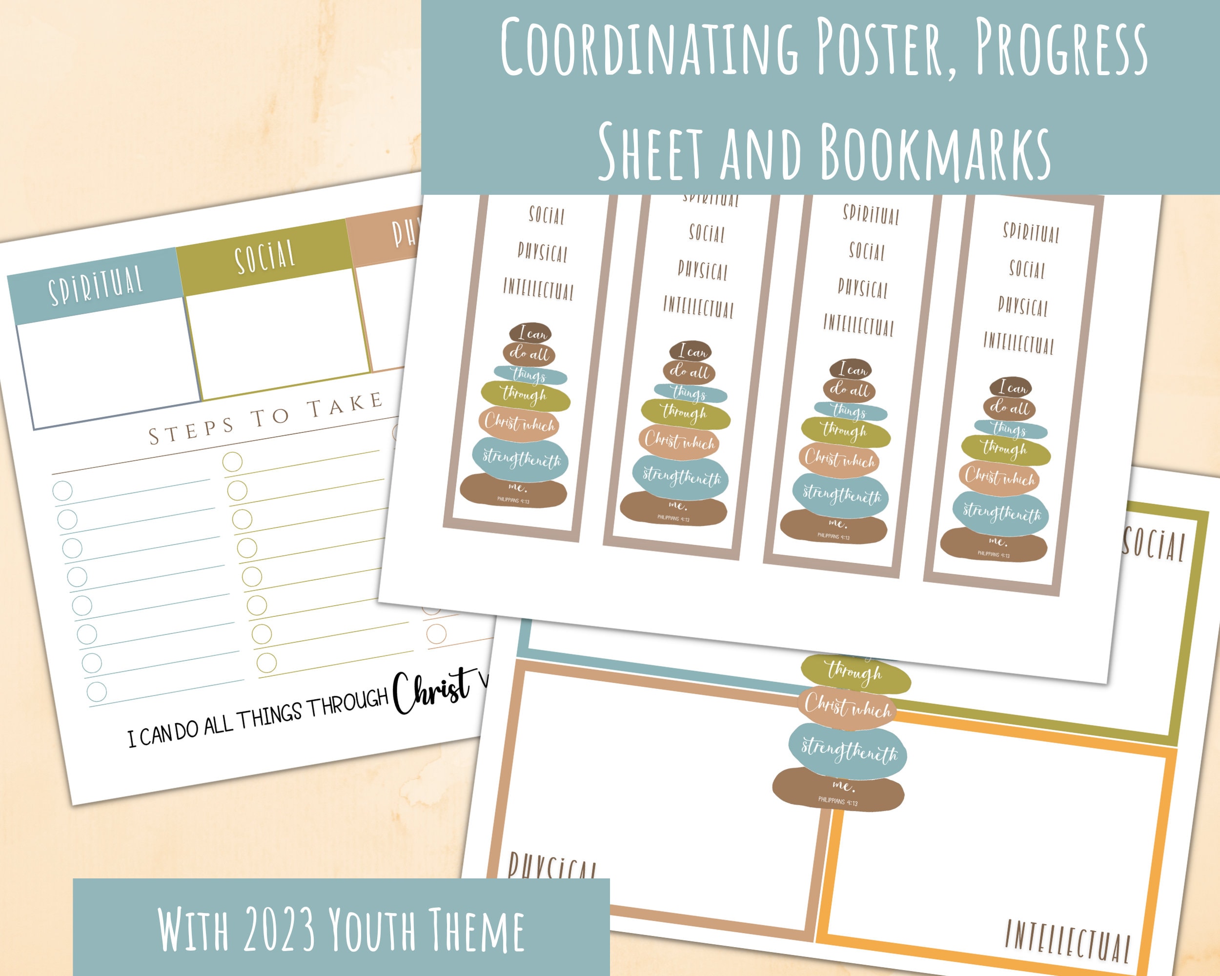 2023 LDS Youth Goals Printable, I Can Do All Things, Young Men's