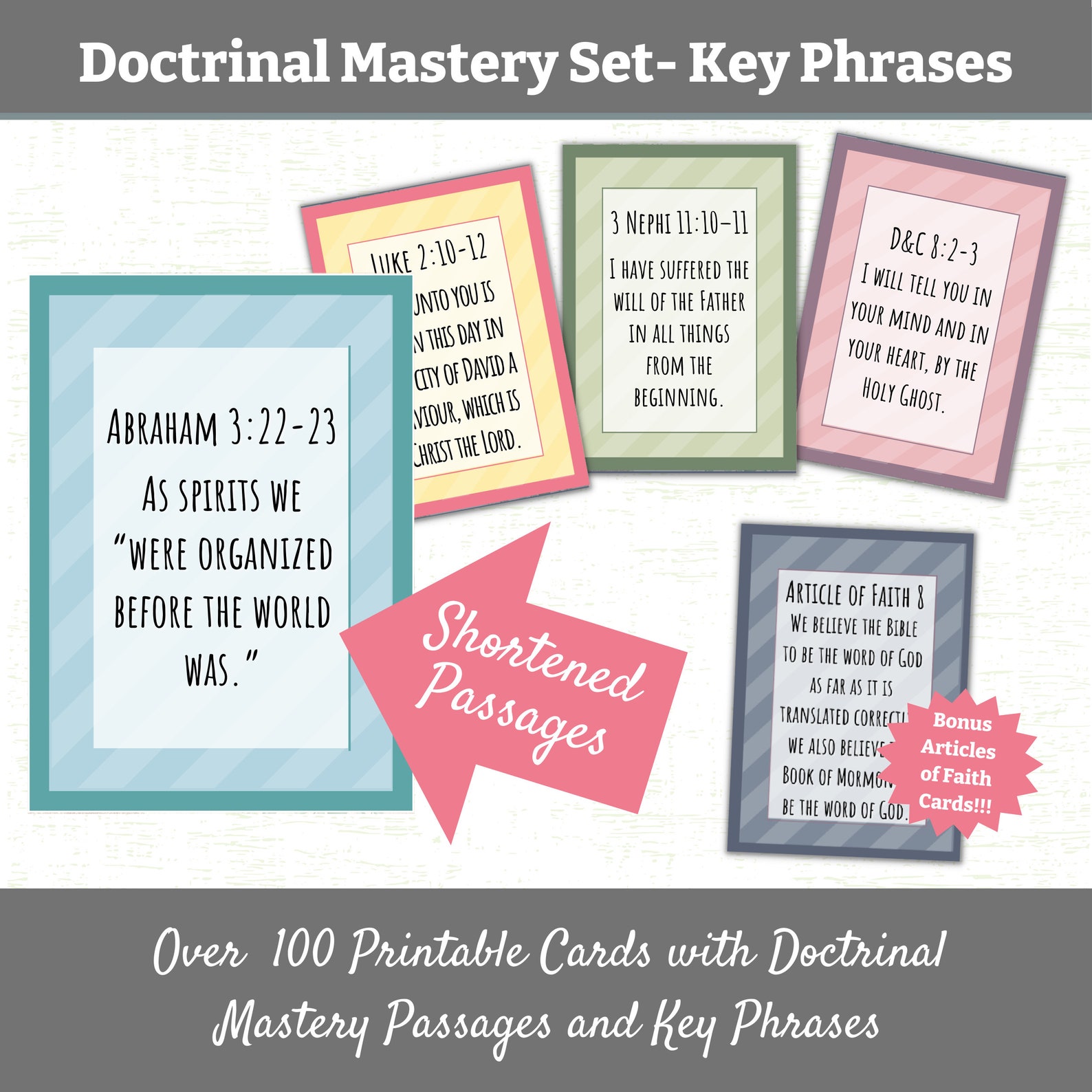 LDS Doctrinal Mastery Key Phrases, Church of Jesus Christ, Child of God ...
