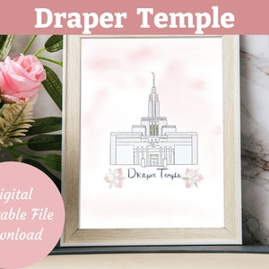 Draper Temple, wall art, lds wall art, lds faith, lds home, ministering sister gift, temple covenant, latter day saints temple