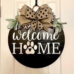 Welcome Home Paw Print Door Hanger, Dog Owner Door Hanger