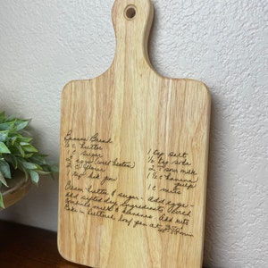 Engraved recipe cutting board