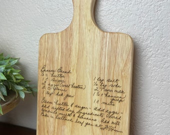 Engraved recipe cutting board