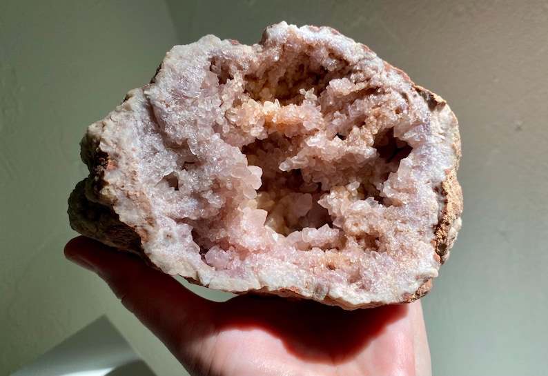 Raw Pink Amethyst Crystal Cluster Geode From Argentina - Etsy