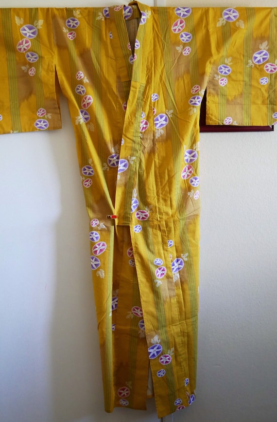 Mustard yellow Yukata/Morning glory Yukata