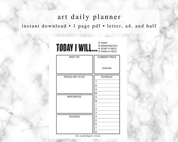 Daily Planner Instant Digital Download Paper Paper & Party Supplies ...