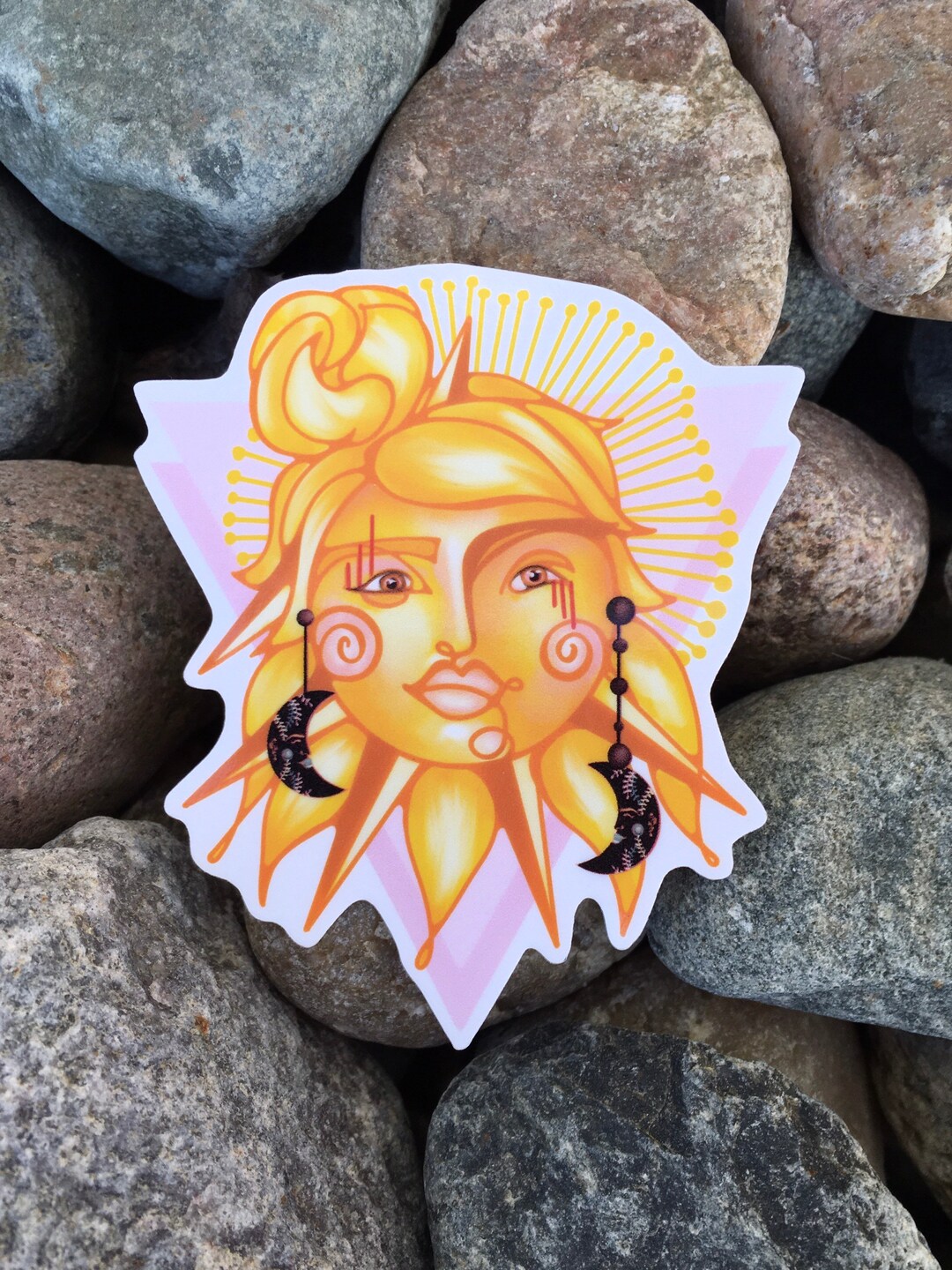 Sun Lady Vinyl Sticker Sun Water Bottle Sticker Sun Laptop Sticker - Etsy