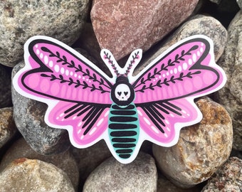 Cute Death’s-Head Hawkmoth Vinyl Sticker