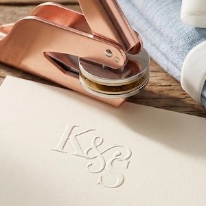 Custom Embosser Book Embosser Personalized Embosser - Embosser with Couple Initials From the Library of Embosser with Name